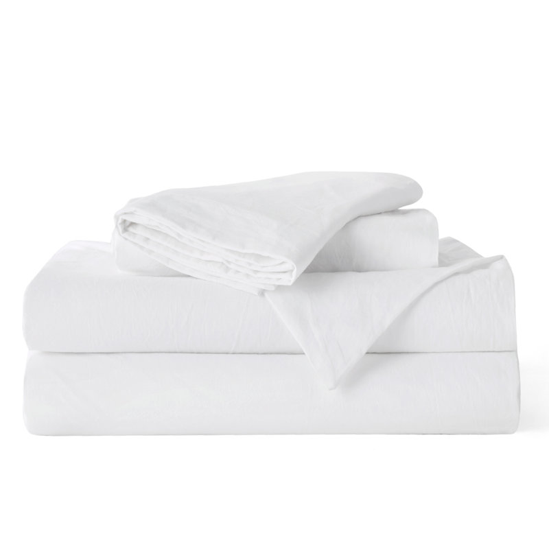 Bedsure 100% Washed Cotton Duvet Cover Queen Set - Minimalist Cotton Beding Set For All Season(set of 3)
